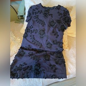 Banana republic blue embroidered dress